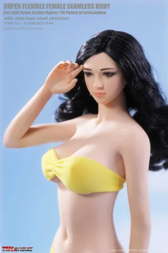 Vista 8 de OBEST TBLeague - Figura de acción súper flexible de cuerpo femenino pálido sin costuras con conjunto de bikni cabeza excluida (PHMB2022-S48A)