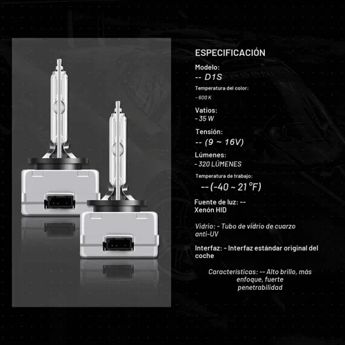 Vista 3 de WinPower Bombillas de repuesto para faros delanteros HID Xenón D1S de 35 W, 6000 K, paquete de 2