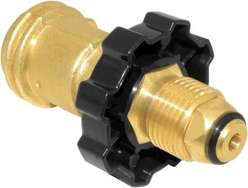 Vista 7 de Joywayus Adaptador universal de tanque de propano que convierte POL a QCC1 / Tipo 1, dispositivo de seguridad de control de válvula de latón