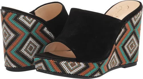 Vista 7 de Jessica Simpson Shantell 4 - Sandalias de cuña de gamuza para mujer