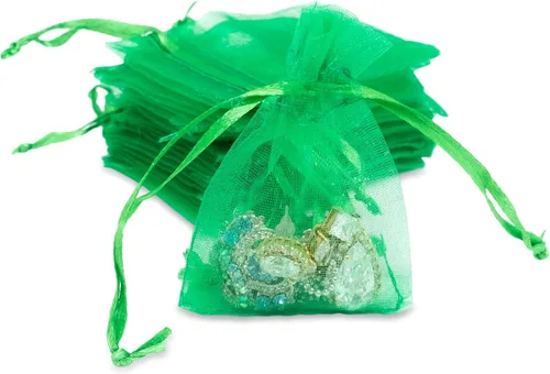 Vista 57 de TheDisplayGuys - Paquete de 48 bolsas de regalo de organza transparente negra de 2 x 2-3/4 pulgadas con cordón, bolsas de regalo para joyas, bolsas