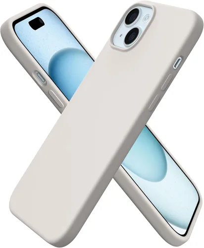 Vista 23 de ORNARTO Funda compatible con iPhone 15 Plus de 6.7 pulgadas, silicona líquida delgada de 3 capas cubierta completa de goma de gel suave, funda