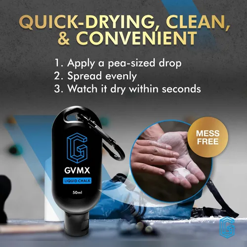 Vista 4 de 50ML/100ML/400ML Superior Grip Premium Liquid Chalk. Long Lasting Mess-Free Gym Chalk for Weightlifting, Gymnastics, Climbing. Fast Drying
