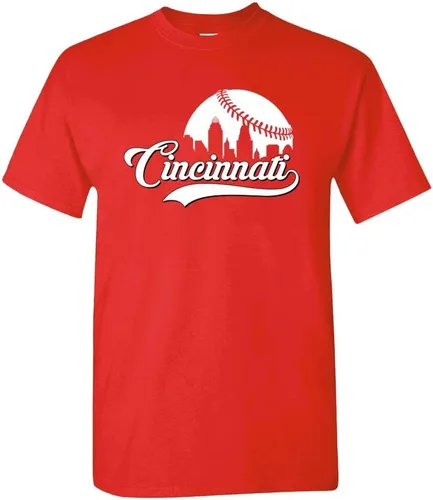 Vista 5 de Xtreme Apparrel Cityscape Skyline - Camiseta para hombre para fanáticos del béisbol