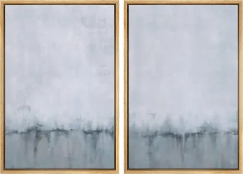 Vista 133 de MUDECOR Lienzo enmarcado para pared, bosque brumoso, reflejos, paisaje tranquilo, ilustraciones modernas, arte decorativo, bohemio, tranquilo/zen