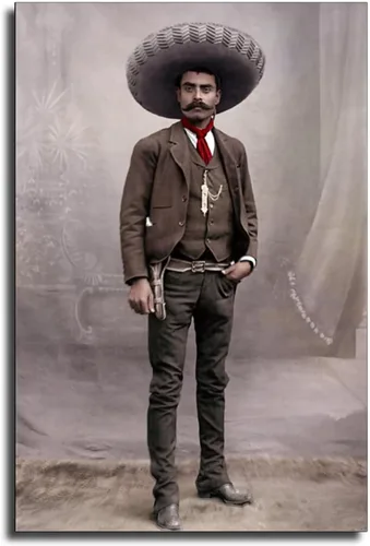 Vista 8 de Zbin Emiliano Zapata - Póster en lienzo con retrato en color para pared, cuadros modernos, decoración de oficina en casa, 08 x 12 pulgadas