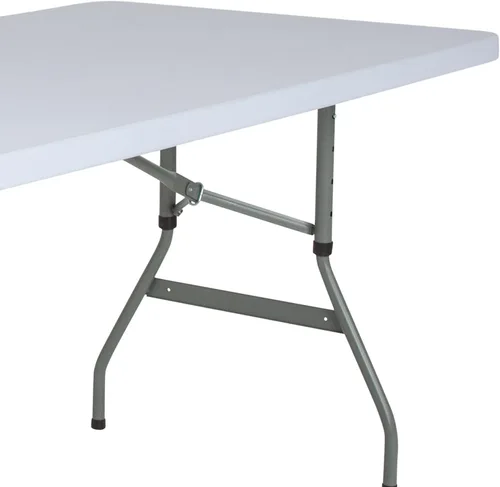 Vista 6 de Flash Furniture Kathryn Mesa plegable de plástico blanco granito ajustable de 4.93 pies de altura