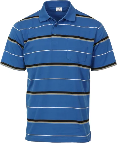 Vista 20 de Gioberti Polo de contraste de rayas dobles para hombre con bolsillo - tinte de hilo 9328b - Gris Con Logo Delfín