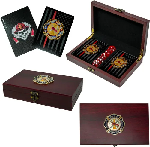 Vista 8 de Juego de regalo del ejército de los Estados Unidos Juego de cartas y dados Tarjetas de insignia de rango del ejército Regalos del ejército