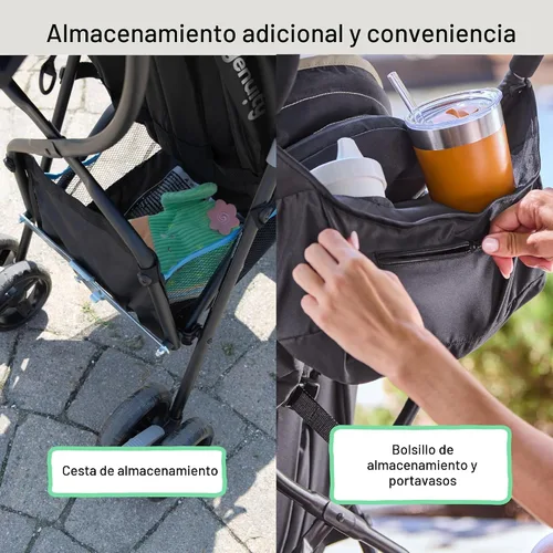 Vista 5 de Cochecito Ingenuity 3D Mini Convenience - Cochecito ligero con plegado compacto, reclinación multiposición, toldo con visera emergente - Cochecito