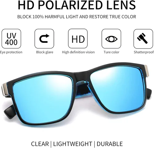 Vista 2 de Tramean Gafas de sol polarizadas vintage para hombres y mujeres con protección UV retro