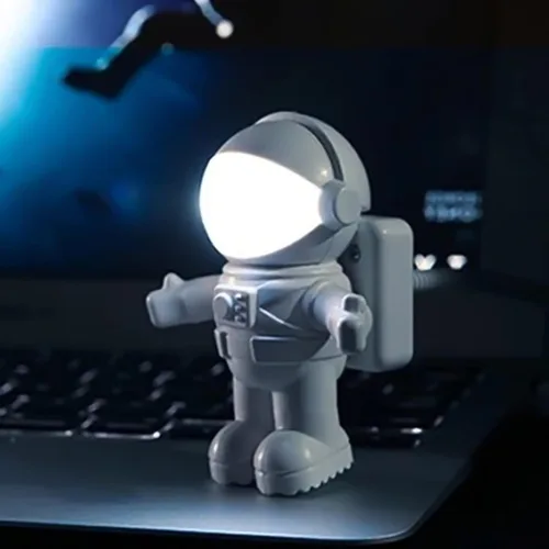 Vista 4 de Spaceman - Luz nocturna de caricatura, luz LED creativa de caricatura, luz LED de libro USB, lámpara de escritorio para computadora de astronauta