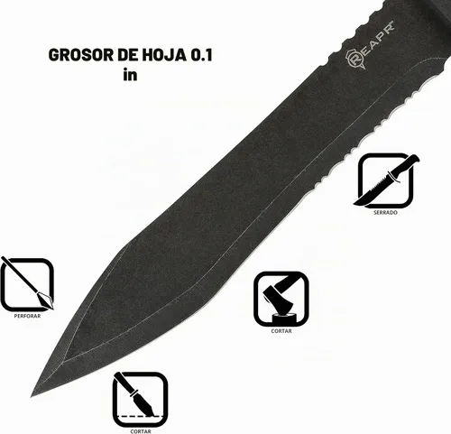 Vista 3 de Reapr 11019 - Espada de Legion, espadas tácticas con funda para campamento, senderismo, emergencias y autodefensa, 20 pulgadas de longitud total