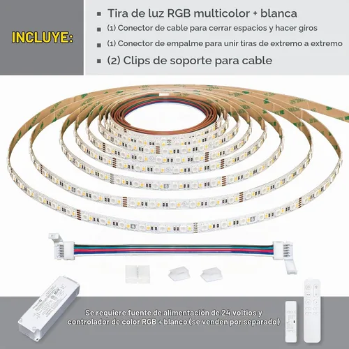 Vista 2 de Armacost Lighting RibbonFlex Pro - Cinta de luz LED multicolor y blanca de 60 + 60 LEDs/m, 8.2 pies (8.2 ft) (624210)
