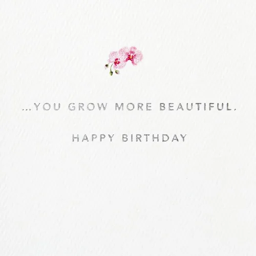 Vista 3 de Tarjeta de cumpleaños Hallmark Signature para ella (Orquídea)