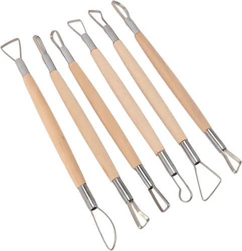 Vista 2 de Ymiko 6Pcs Double Ended Clay Modeling Tools for Pottery Sculpting and Craft Shaping, Loop & Rake Design Artisan Kit for DIY Ceramics Projects