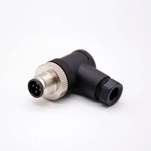 Vista 11 de Elecbee M12 4-Pin A-Coded Hembra Conector de la prenda impermeable IP67 de la terminación de la junta de tornillo de ángulo recto no blindado