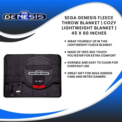 Vista 6 de Sega Genesis - Manta de forro polar acogedora Manta ligera súper suave 45 x 60 pulgadas