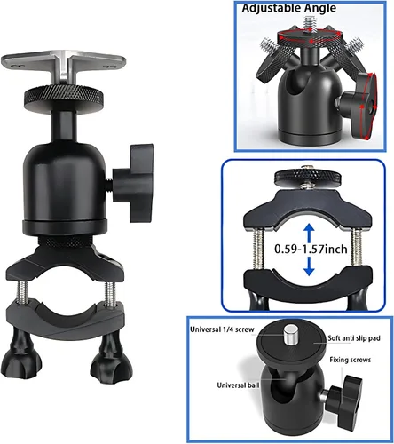 Vista 6 de Soporte de bicicleta para Mini 4 Pro/DJI Neo RC2 Soporte de manillar de bicicleta compatible con DJI Mini 3 Pro/Air 2s/Mavic 3 Drone Bike Aluminu