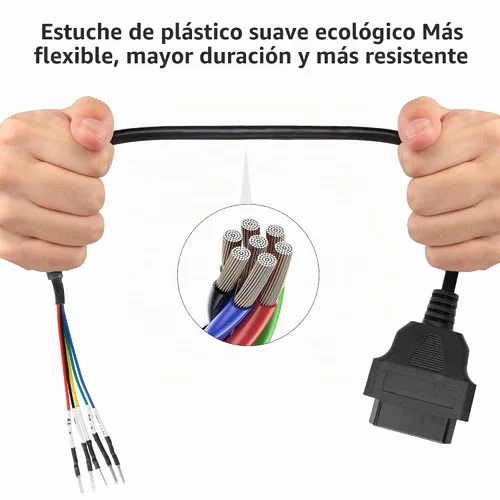 Vista 3 de YACSEJAO OBD2 - Conector hembra de 16 pines, 1 pie OBD2 a 5 pines, cable de probador de puente universal coleta DIY adaptador Mobley