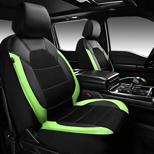 Vista 31 de CAR PASS Fundas de cuero para asientos delanteros solamente, con fundas de asiento delantero de malla de aire, transpirables, fundas de asiento