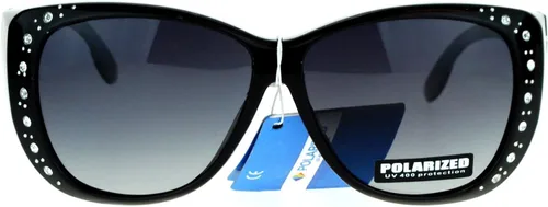 Vista 2 de SA106 Gafas de sol polarizadas de 2.165 in que se ajustan sobre OTG Butterfly Rhinestone Diva
