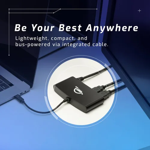 Vista 6 de OWC Thunderbolt mini Dock, Bus-Powered 5-Port Multi-Adapter with Dual 4K HDMI, Dual USB, Gigabit Ethernet, Integrated 7.2-inch TB Cable, for TB