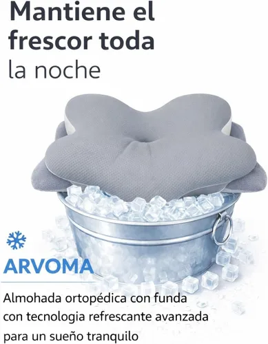 Vista 3 de Almohada cervical para el cuello para aliviar el dolor, almohada ortopédica de contorno de espuma viscoelástica, almohada de apnea del sueño Gris