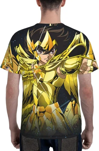 Vista 5 de Saint Anime Seiya - Camiseta de manga corta para hombre, suave, casual, unisex, cuello redondo, camiseta de entrenamiento