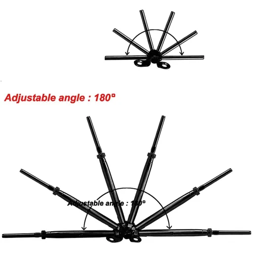 Vista 2 de Juego de barandillas de cable negro, 12 pares de barandillas de cable de acero inoxidable negro para sistema de barandilla de cable 3/16, ángulo