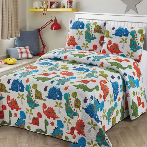 Vista 8 de Kids Zone Collection - Juego de colcha acolchada para niños y adolescentes, diseño de baloncesto y fútbol, azul marino y blanco, tamaño individual