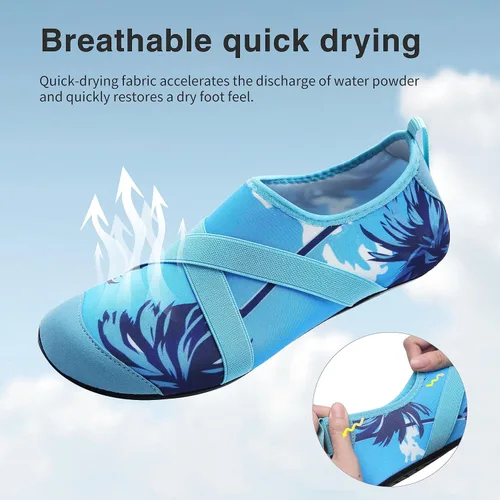 Vista 3 de Calcetines acuáticos, zapatos de agua para playa, calcetines de yoga descalzos de secado rápido para surf, piscina, natación, zapatos para mujeres