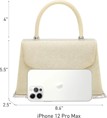 Vista 3 de Dasein Bolso de noche para mujer, embragues de fiesta, bolsos de boda, cóctel, baile de graduación, bolsos con purpurina esmerilada