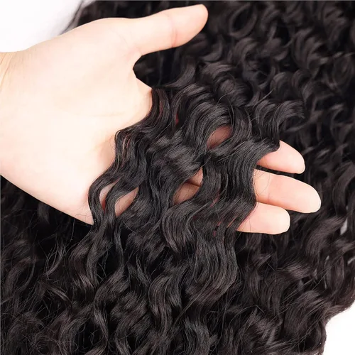 Vista 6 de Extensiones de cola de caballo de color marrón oscuro, extensiones de cabello humano real rizado con cordón, extensiones de cabello humano real