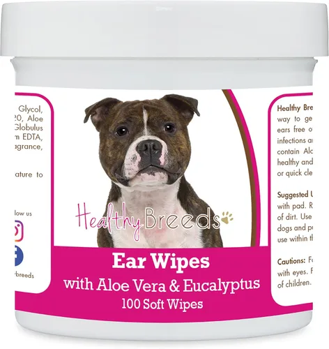 Vista 64 de Healthy Breeds Affenpinscher Toallitas de limpieza de oídos con aloe y eucalipto para perros, 100
