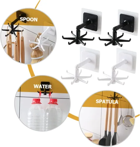 Vista 6 de Gancho adhesivo para utensilios de cocina, ganchos adhesivos para una fácil instalación de daños