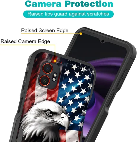 Vista 4 de Funda para Galaxy XCover 7 Pro, doble capa híbrida resistente resistente a prueba de golpes de policarbonato duro + funda protectora de silicona
