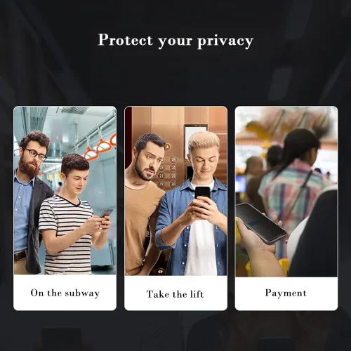 Vista 3 de PERFECTSIGHT - Protector de pantalla de privacidad compatible con iPhone 15 Pro de 6.1 pulgadas, antiluz azul, antiespía, HD, transparente, sin