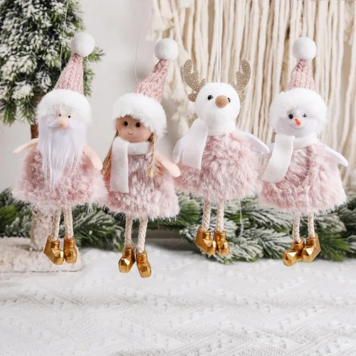 Vista 2 de 4 adornos colgantes de ángel de felpa, adorno de muñeca de árbol de Navidad, decoración de muñecas colgantes, colgante de hadas para Navidad, Año