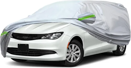 Vista 24 de AUQDD Funda de automóvil sedán de 6 capas de alta calidad, impermeable, para todo tipo de clima, resistente a la intemperie, protección solar UV