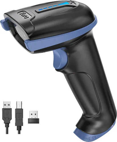 Vista 10 de Tera Escáner de Códigos de Barras Inalámbrico Versátil 2-en-1 (2.4Ghz Inalámbrico + USB 2.0 Con Cable) con Indicador de Nivel de Batería, Distancia