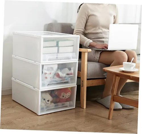 Vista 8 de Zerodeko Cajones de plástico para almacenamiento, cajones de almacenamiento, cajones, contenedor de ropa, apilable, contenedor para el hogar