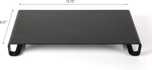 Vista 4 de M&T Displays Soporte universal para monitor de 31 libras, capacidad de transporte segura, organizador de estante de metal de aluminio para Negro