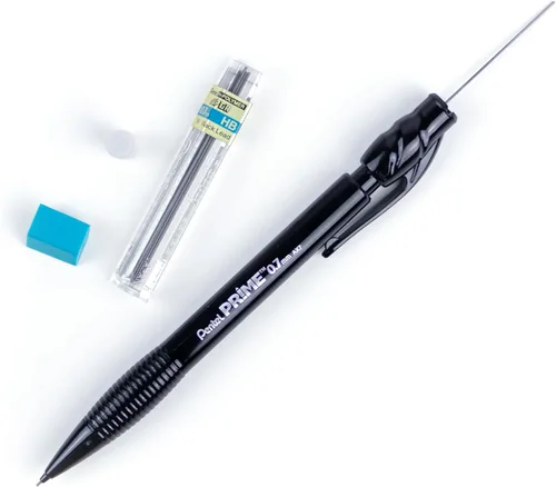 Vista 4 de Pentel Prime - Portaminas de 0.028 in, barril negro, caja de 12 (AX7A)