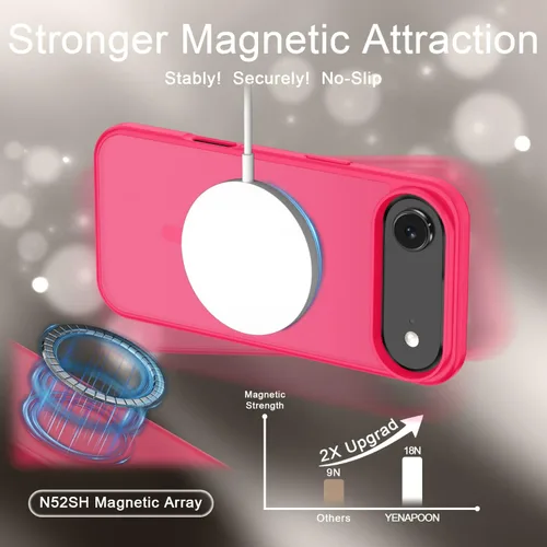 Vista 109 de Funda para Google Pixel 10 Pro XL, cubierta magnética mate, color negro Fit for MagSafe, Screen Protector included, Shockproof Military Grade