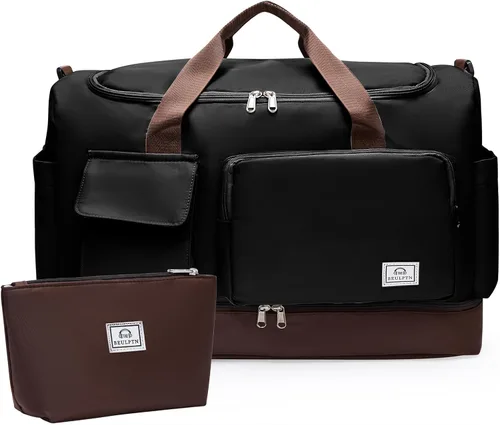 Vista 328 de Pequeña bolsa de gimnasio para mujer, bolsa de viaje con compartimento para zapatos