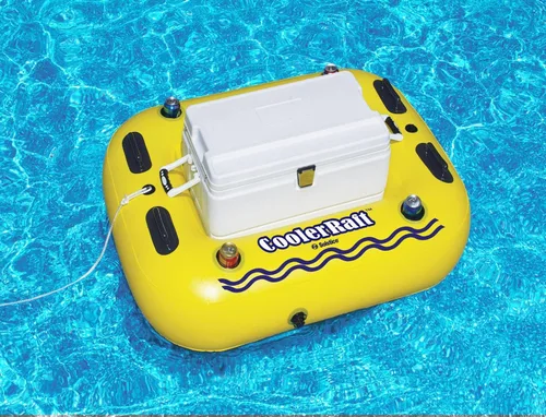 Vista 4 de Flotador inflable de balsa para piscina - 55" - amarillo y negro