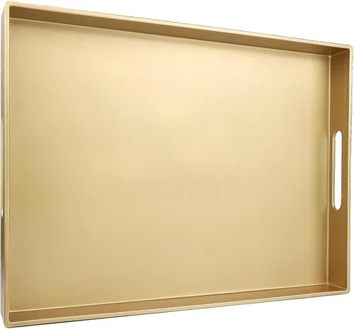 Vista 21 de Bandeja azul para mesa de café, bandeja decorativa rectangular de plástico con asas para entretenimiento, patio al aire libre, sala de estar