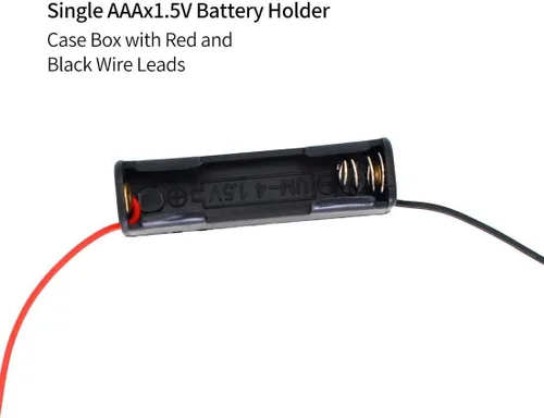 Vista 2 de OLIREXD Soporte de batería AAA de 1.5 V con cables, soporte de batería AAA de plástico, 1 soporte de batería AAA de 1.5 V para bricolaje