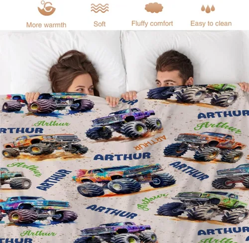 Vista 72 de Manta de bebé con texto en inglés «Just A Boy Who Loves Trucks» para niños y niñas, manta súper suave para envolver al recién nacido, acogedora